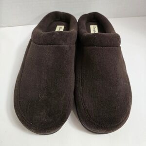 Dearfoams Mens Medium Brown Slip On Mule Slippers M US 9-10 Loungwear Cozy Comfy